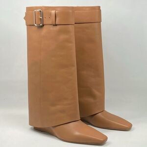 Simkhai Belted Foldover Wedge Boots size 39